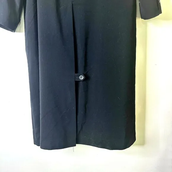 FLEET STREET Coat Women 14 P Black Trench Vintage Overcoat Removable Zip Lining - Picture 5 of 15